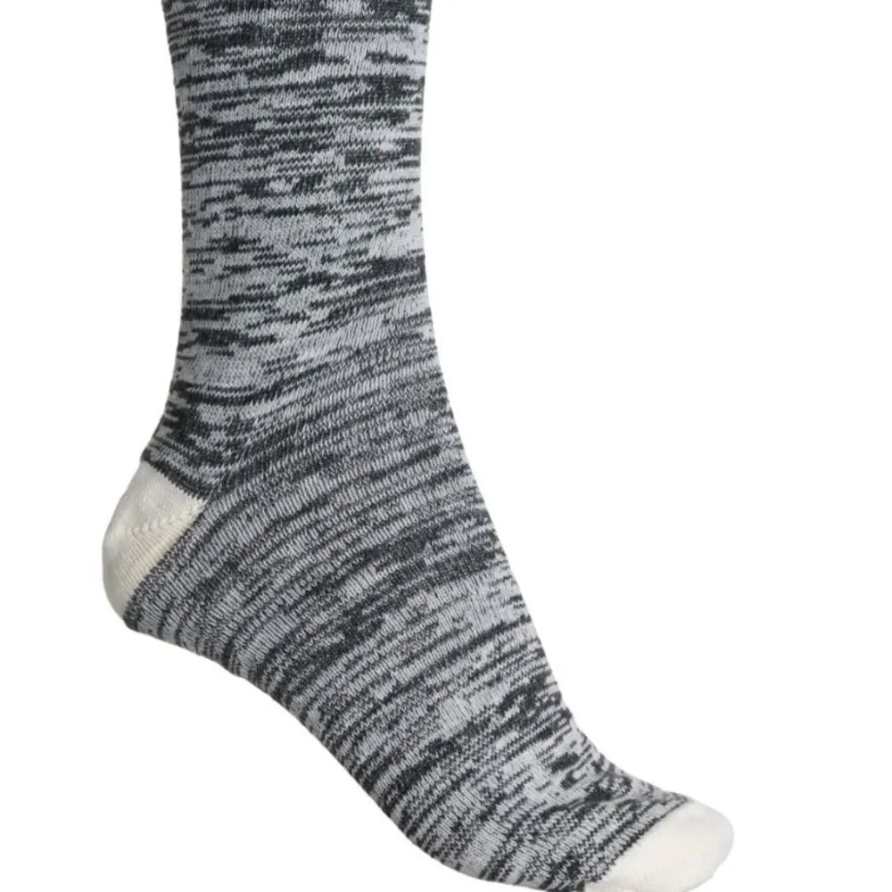 Alaska Knits Black Gray Ivory Heather Traditional Wool Blend Knee High Socks